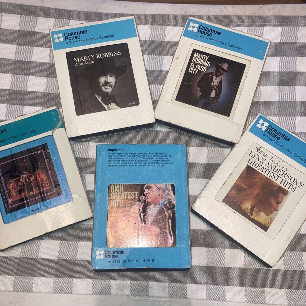 Vtg 70’s Columbia House Country 8 Track Tapes Anderson, Rich, Harris, Robbins